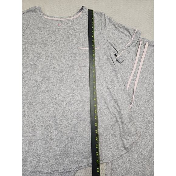 Cuddl Duds Pajama Set Womens Large Gray & Pink 2 Piece - Picture 2 of 8